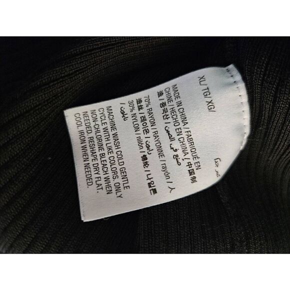 INC International Concepts boat neck black ribbed fitted top. Size XL. - Picture 4 of 4